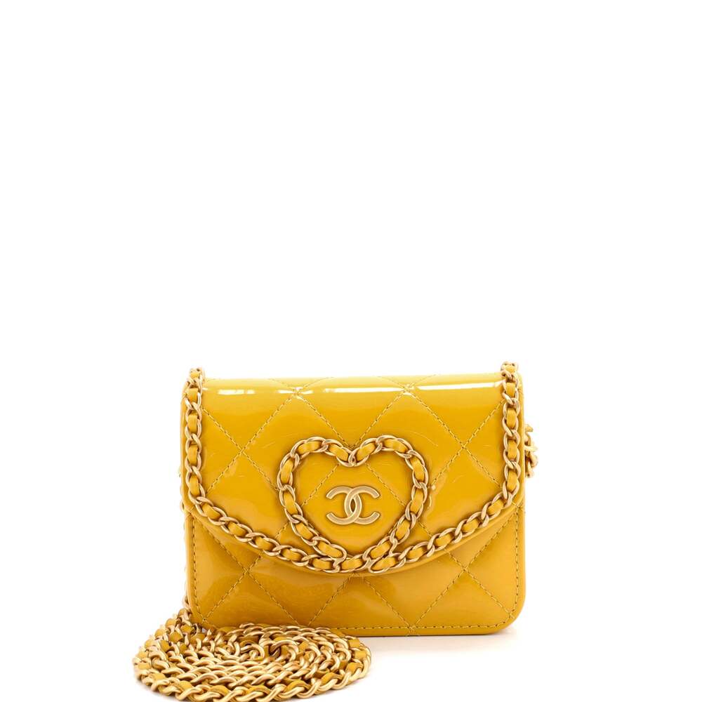 Chanel Heart Chain Flap Bag Quilted #205431C30B